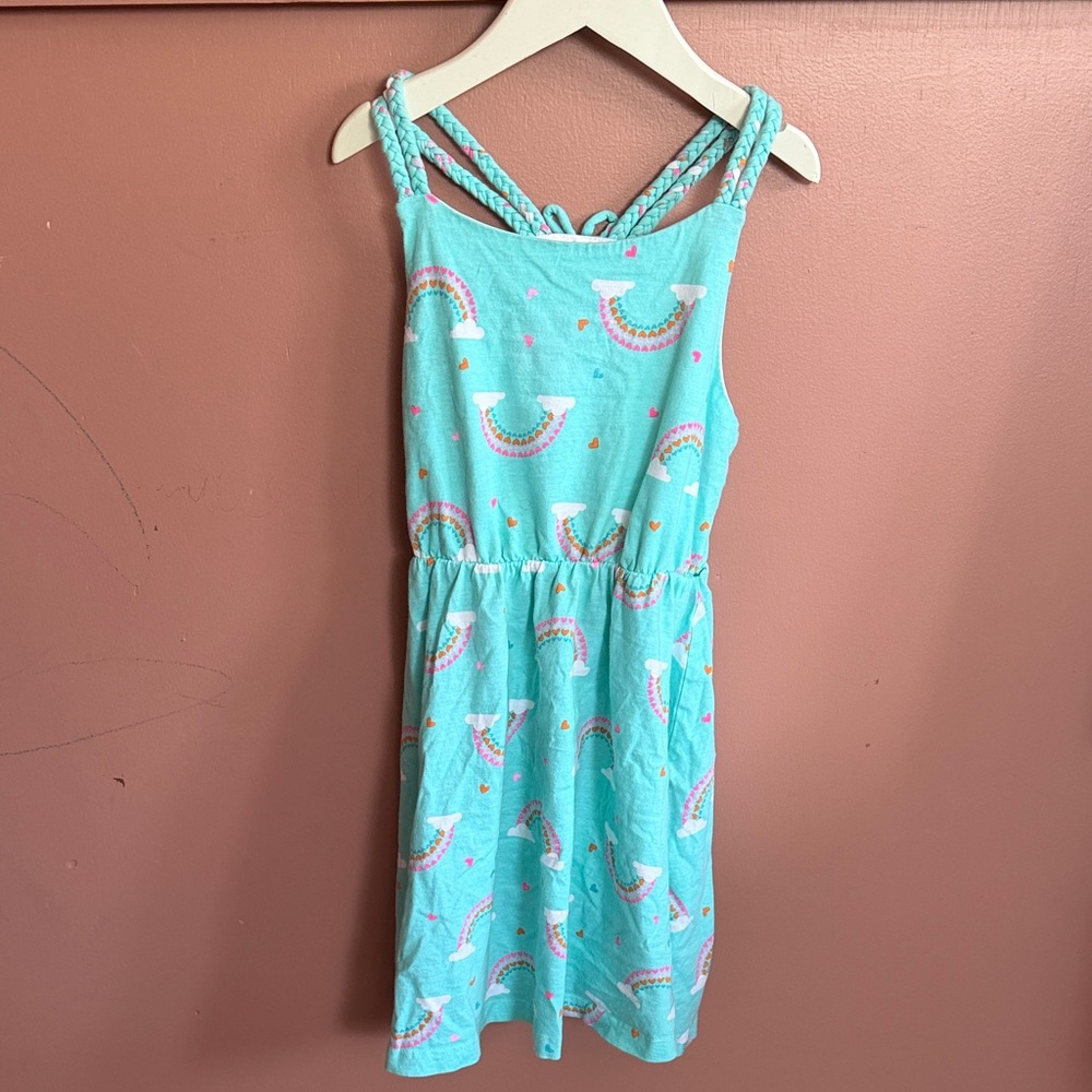 Isaac Mizrahi Turquoise Rainbow Kids Dress